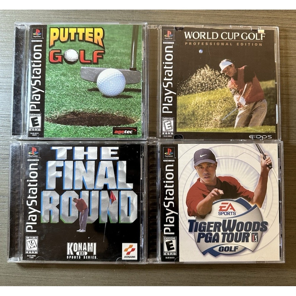 PS1 Games Lot - Putter Golf, The Final Round, Tiger Woods PGA Tour, World‎ Cup